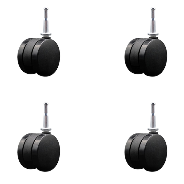 Service Caster 2-3/8'' Office Chair Caster Nylon Twin Wheel 5/16 Grip Neck Stem , 4PK SCC-UHGN02S60-NYS-4 - main